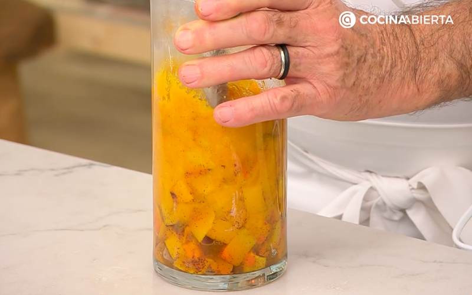 Tritura la calabaza asada