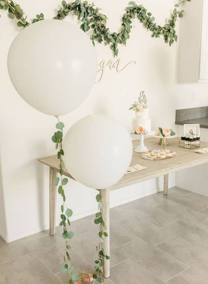 decoración bautizo casa globos