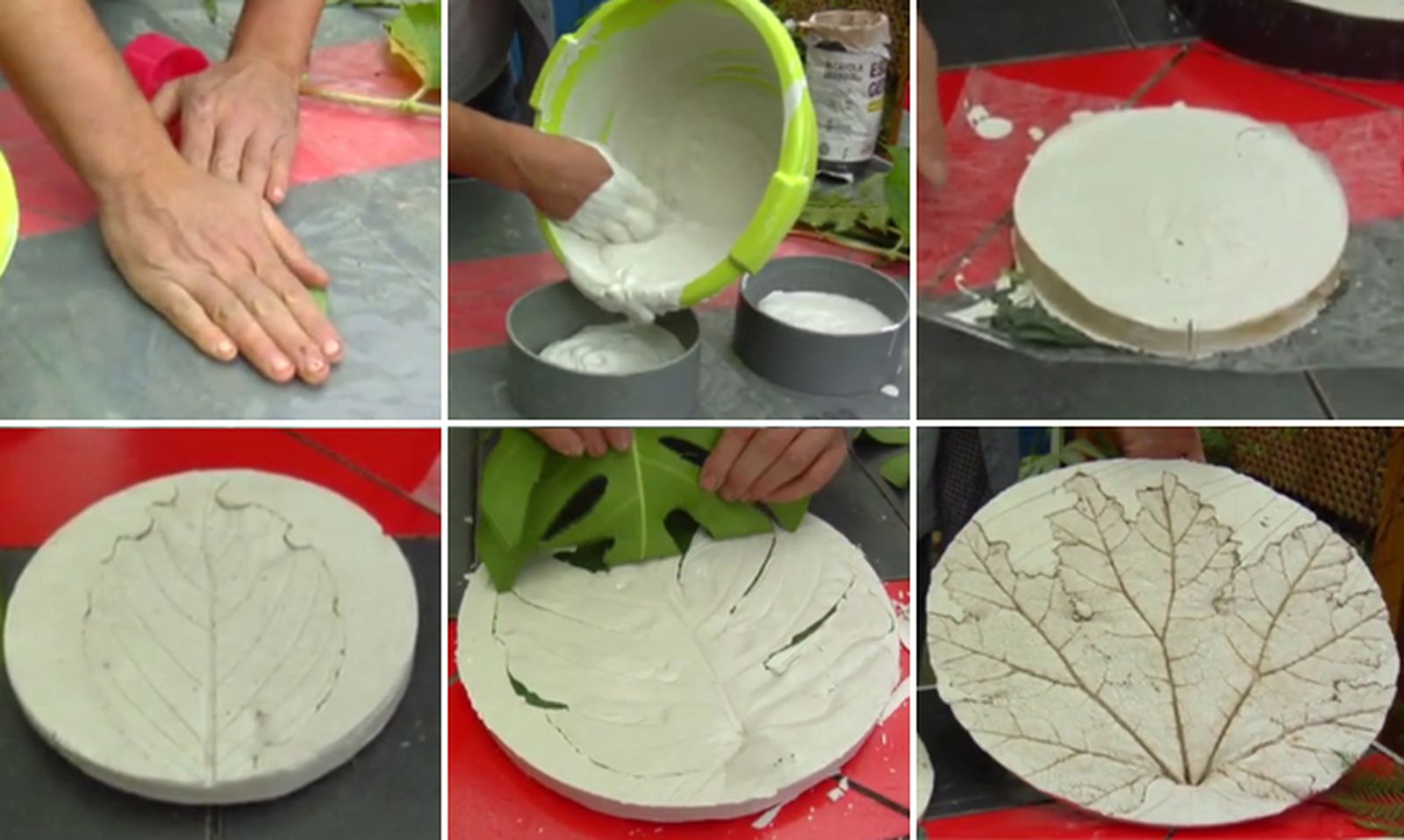 Cuadros de escayola con hojas