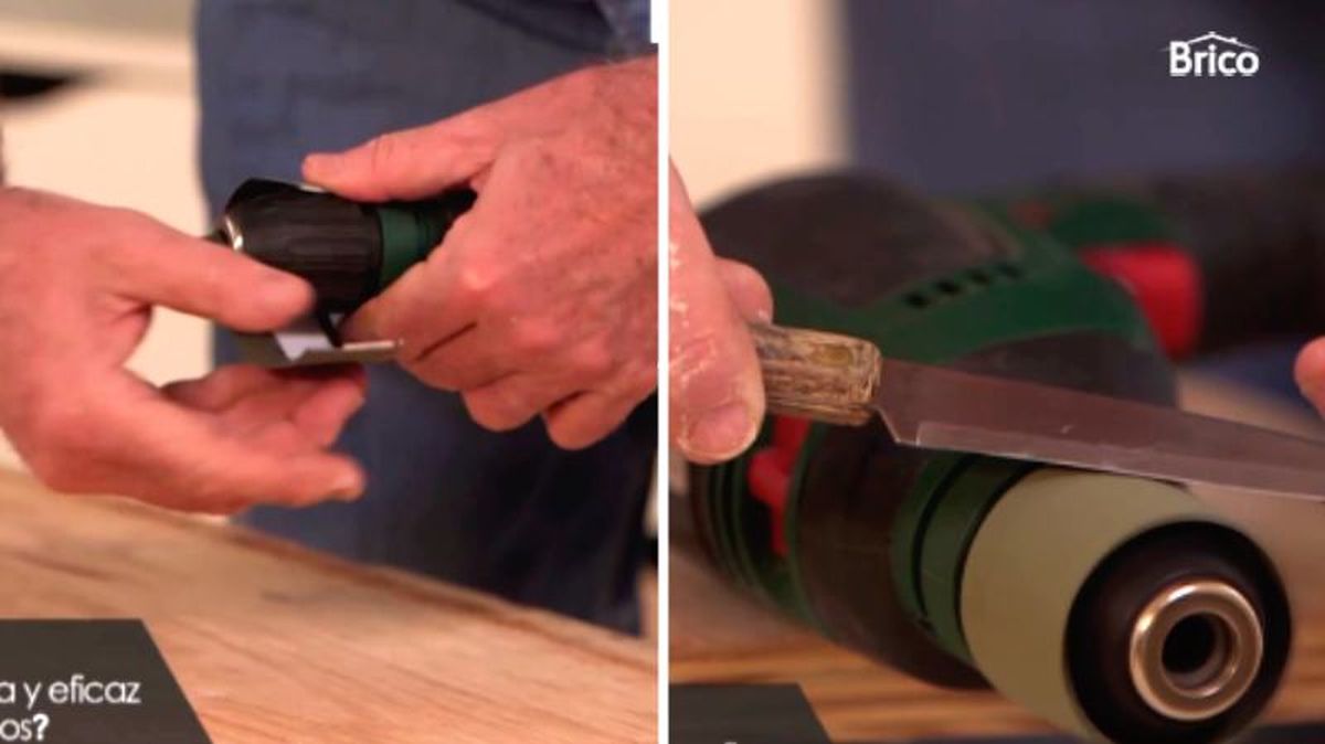 Pasos para afilar un cuchillo con el taladro / Foto hogarmania