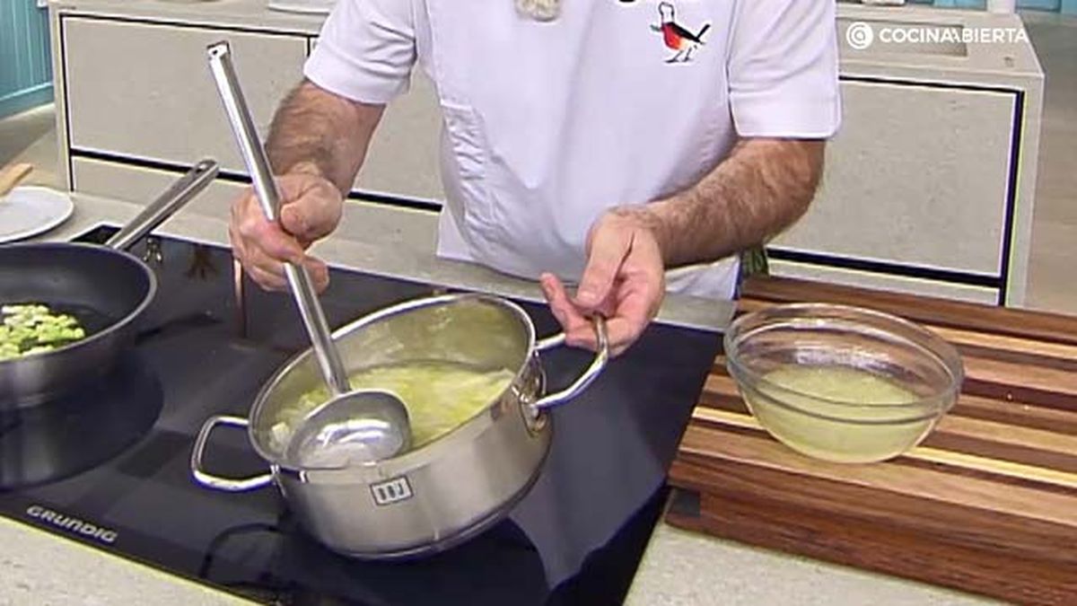 receta habitas salteadas crema patata ka paso caldo