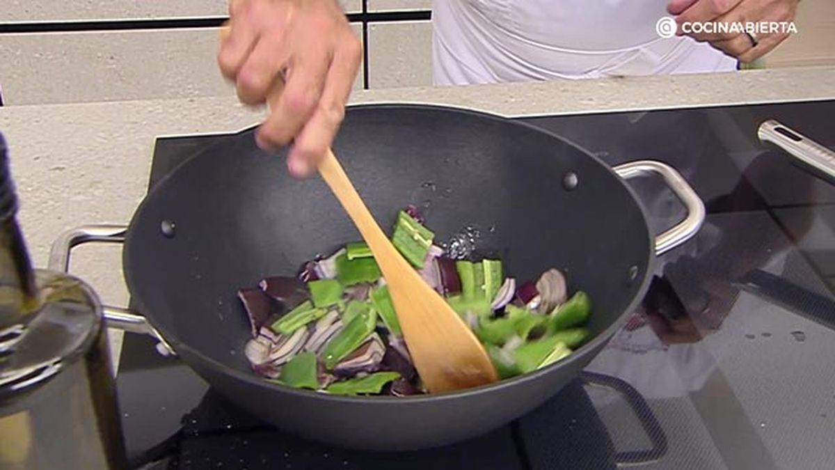 receta salteado pulpo verduras garbanzos ka paso 3