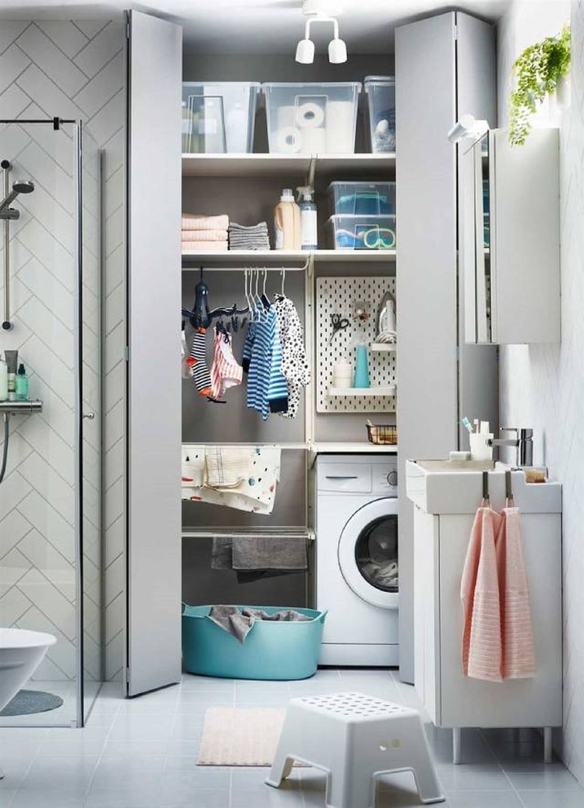 Soluciones para integrar la lavadora en el cuarto de baño 9