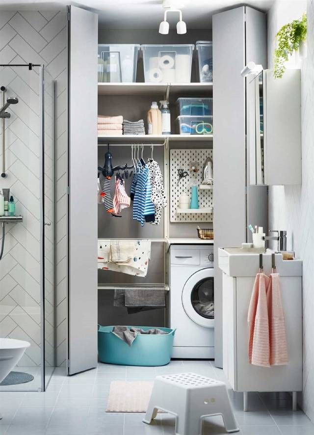 Soluciones para integrar la lavadora en el cuarto de baño 9