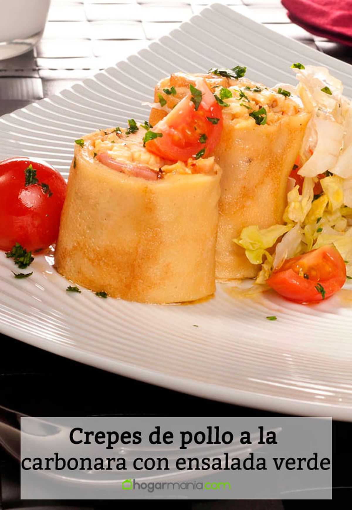 crepes pollo carbonara ensalada verde pin
