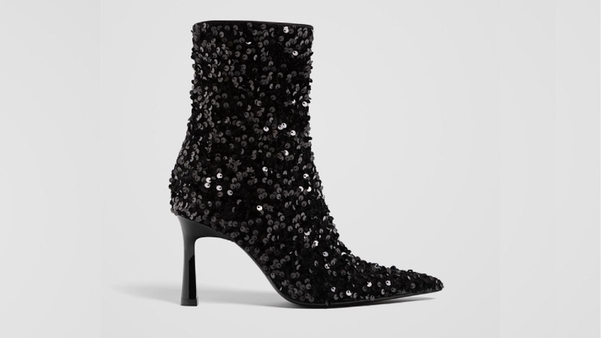 Botín de lentejuelas con tacón
