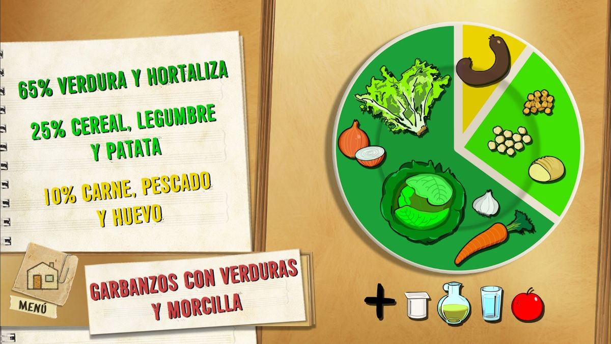 6096 1 Garbanzos con verduras y morcilla plato