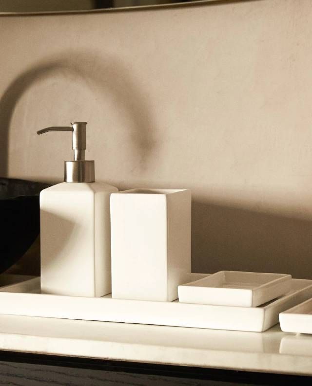 juego bano loza blanca zara home