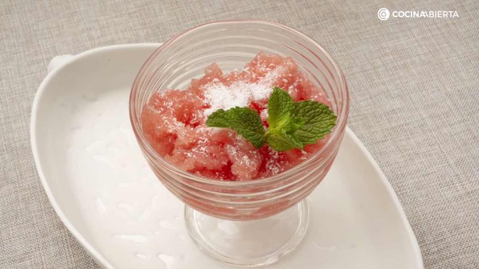 Sorbete de sandía y helado de limón