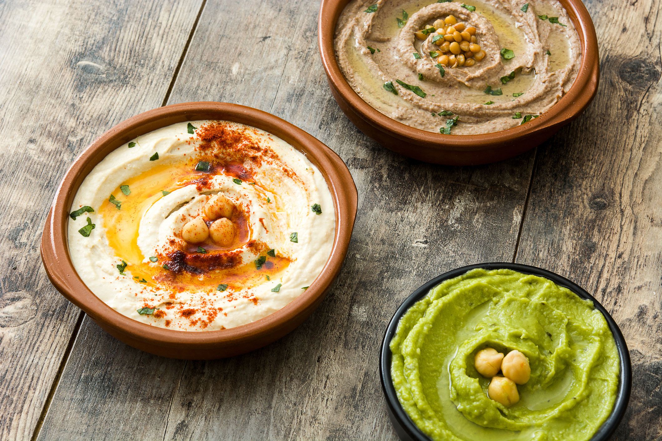 hummus garbanzo aguacate lentejas