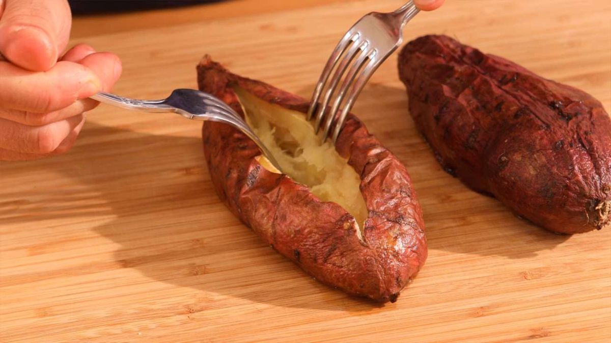 Boniatos rellenos de setas   Paso 5