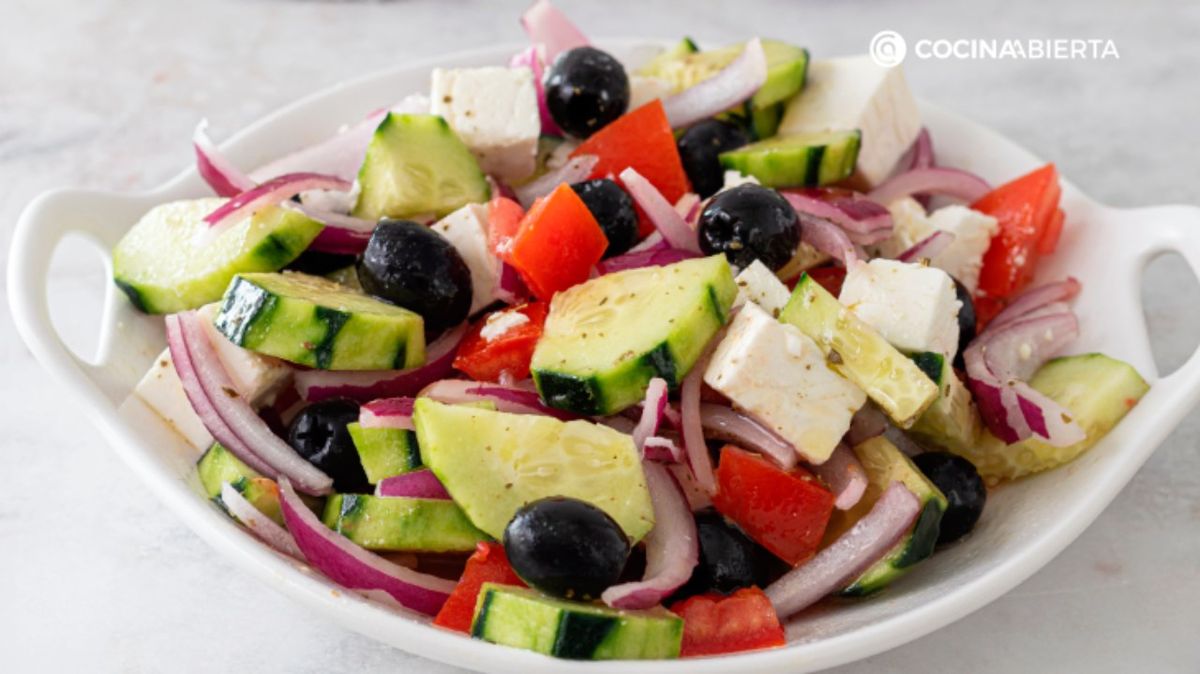 Receta fácil de ensalada griega