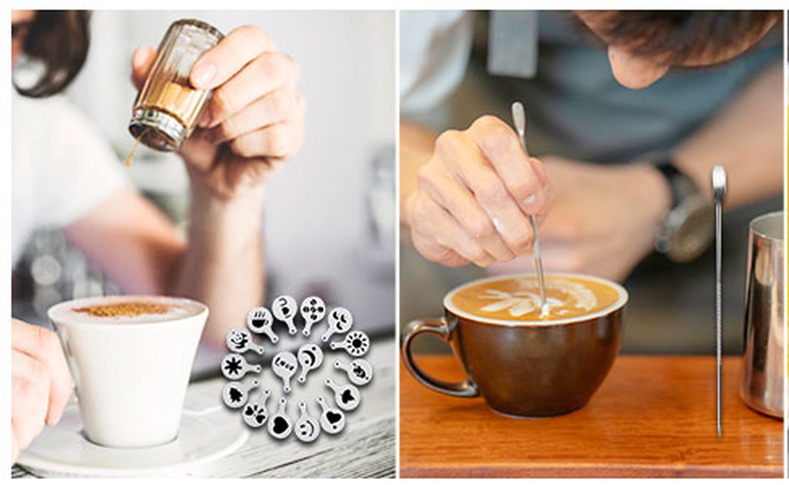 como dibujar un corazon en cafe con leche con plantillas