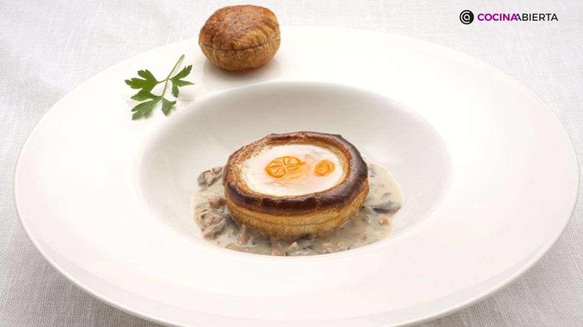 veloute huevos champiñones