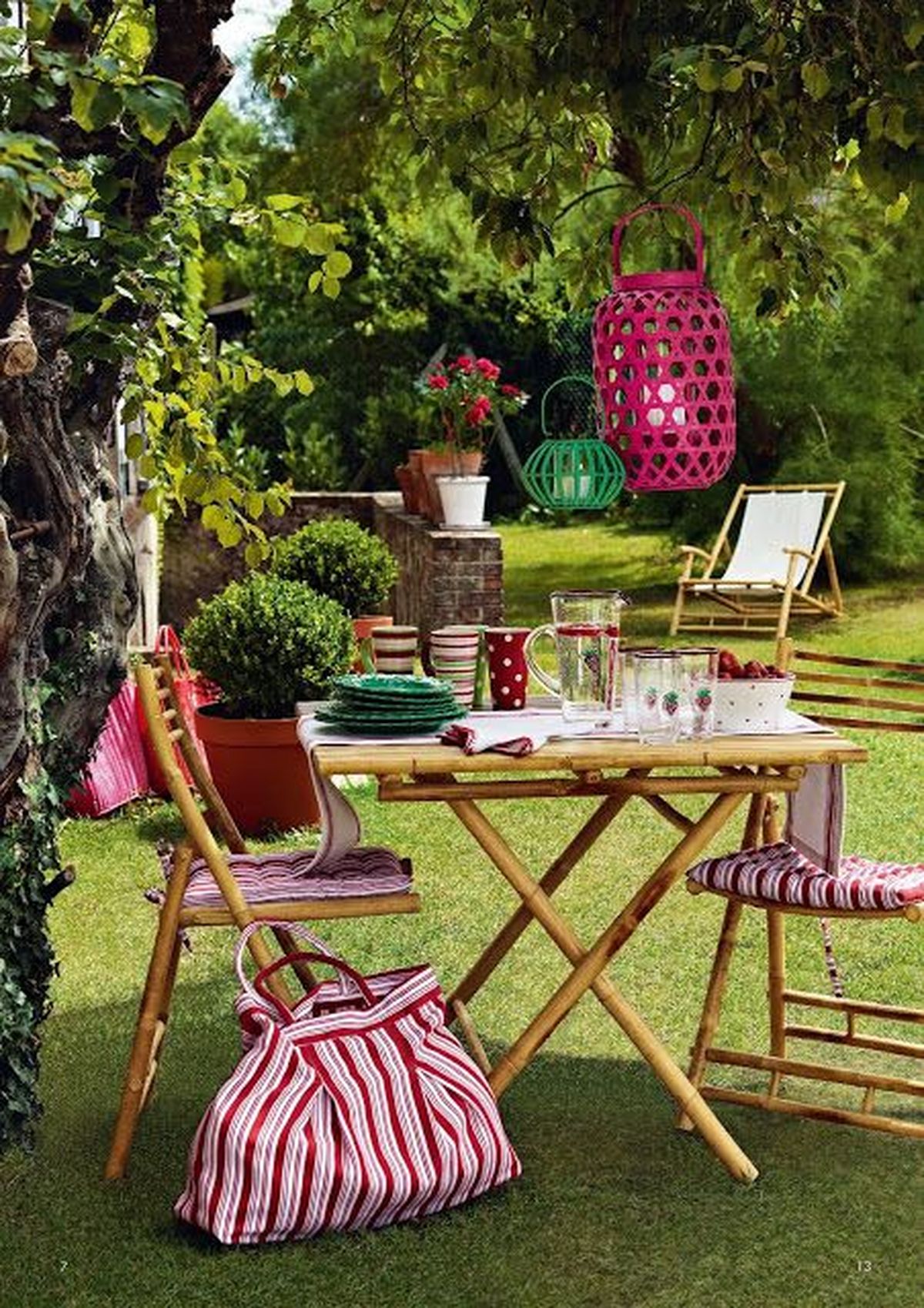 mesa jardin bambu pinteres