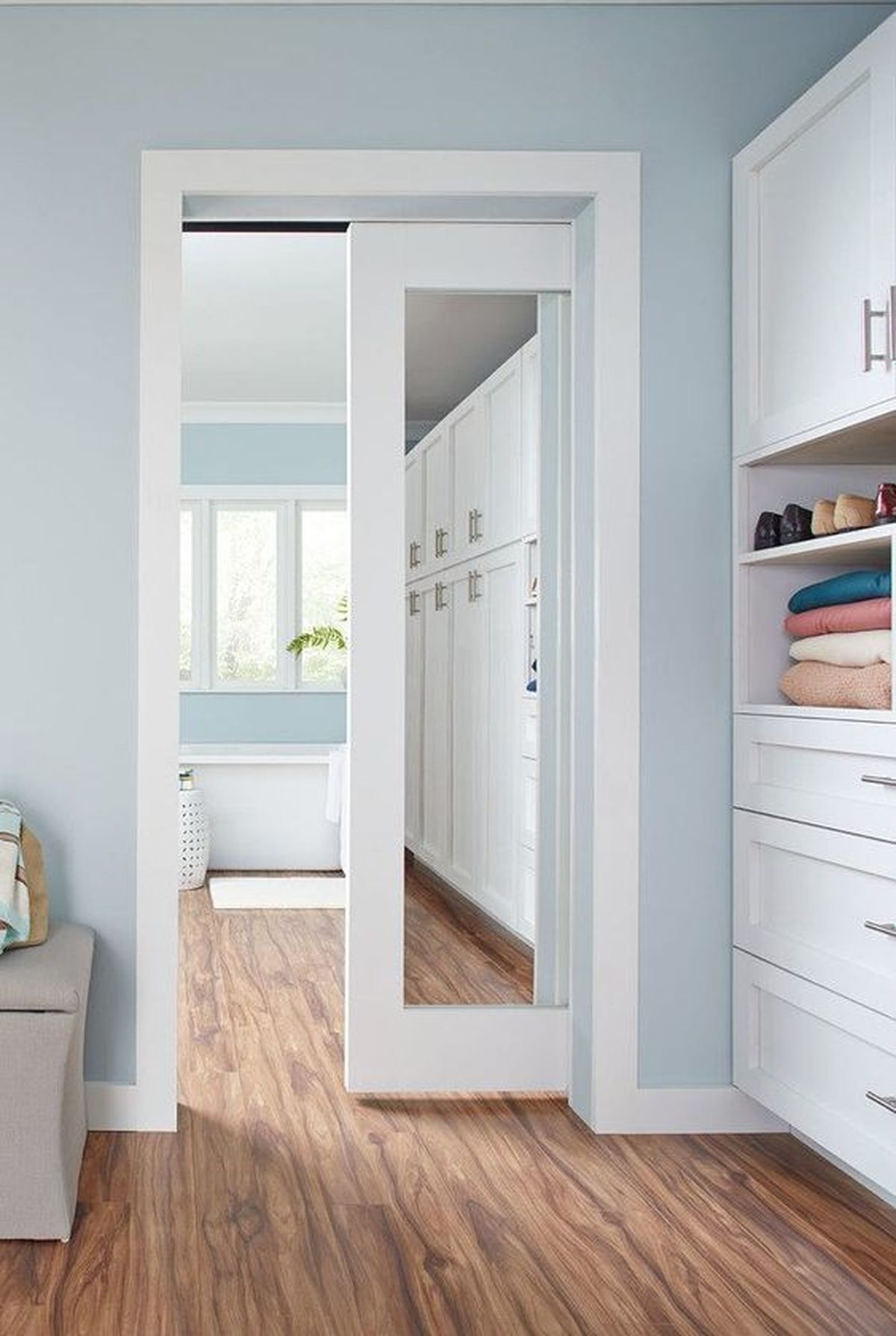 bano puerta corredera espejo