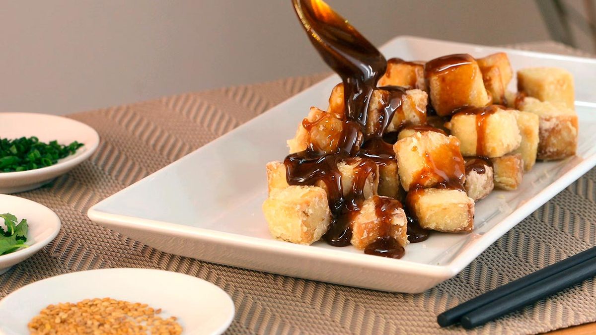 Receta de tofu con salsa de miel y soja  paso 5
