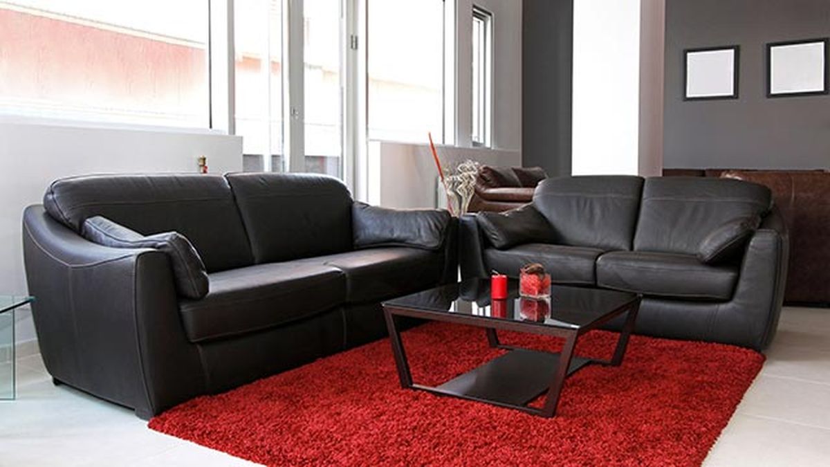 Decorar salón en rojo, negro y gris   clasico