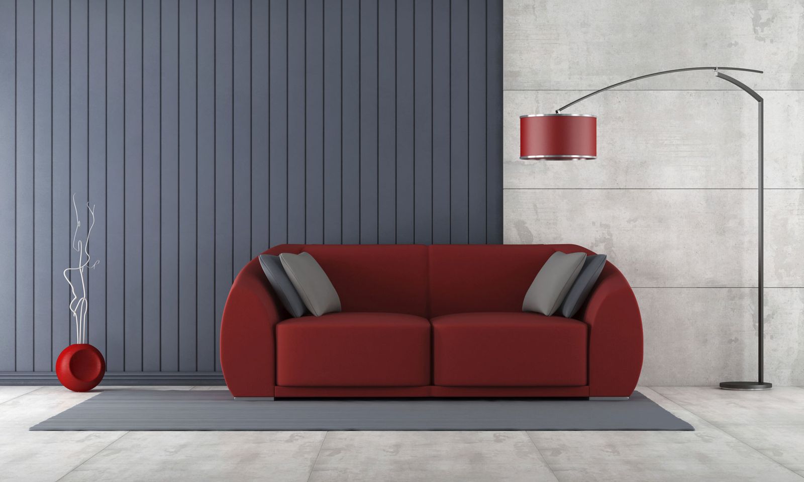 Combinar sofá de color rojo 1