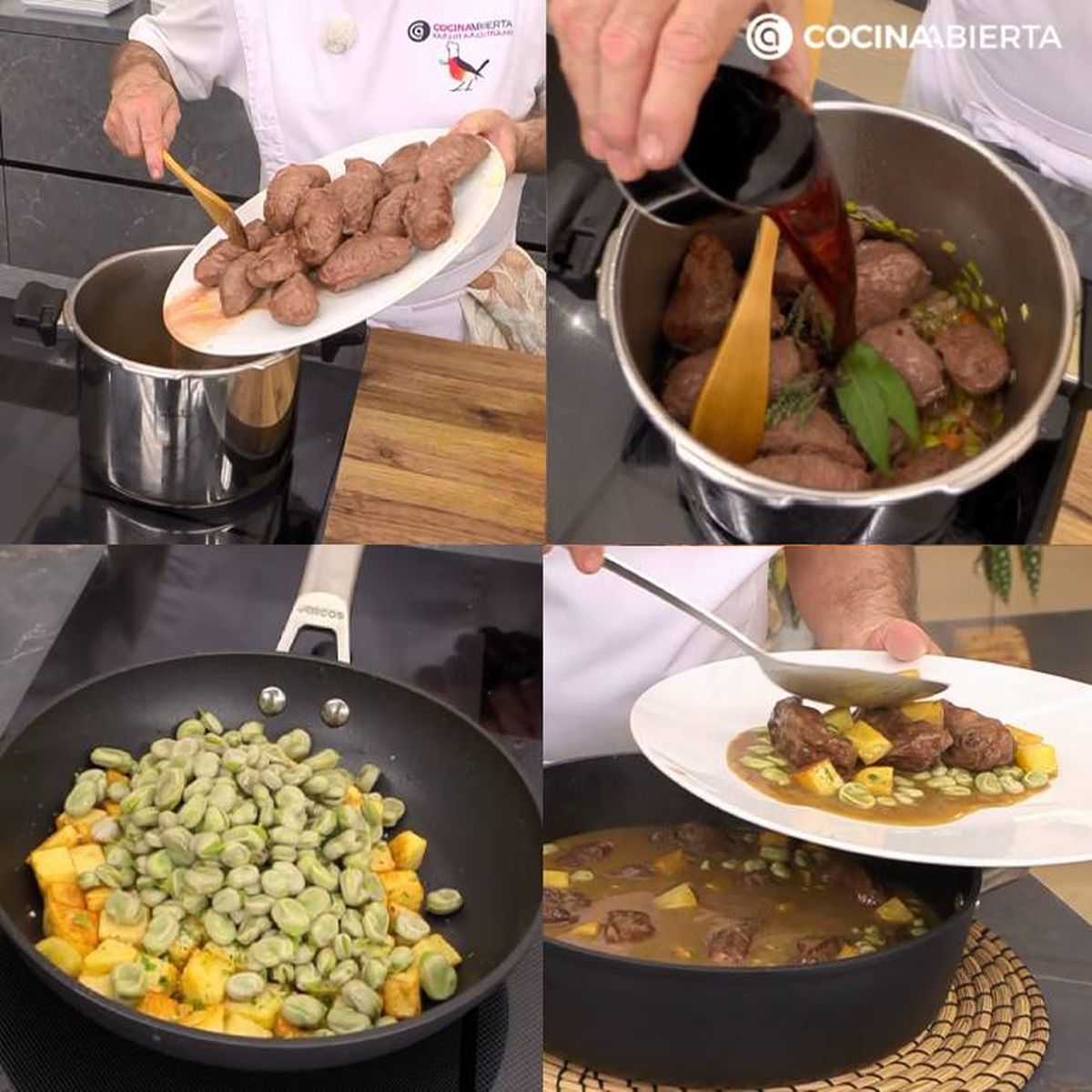 carrilleras de cerdo en salsa con habitas receta pasos