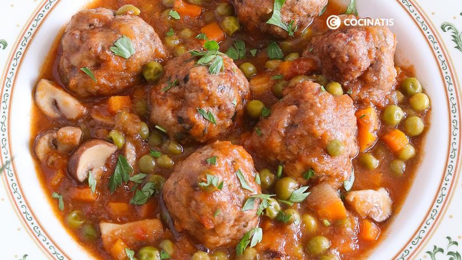 Receta de albóndigas a la jardinera