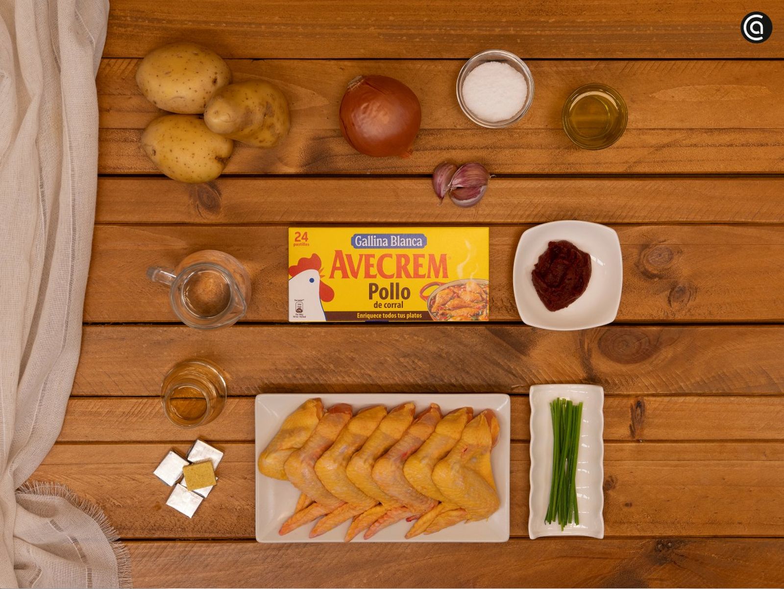 Alitas de pollo guisadas - ingredientes