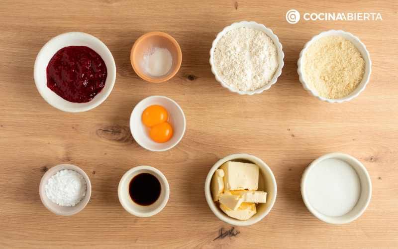 Ingredientes para galletas de San Valentín