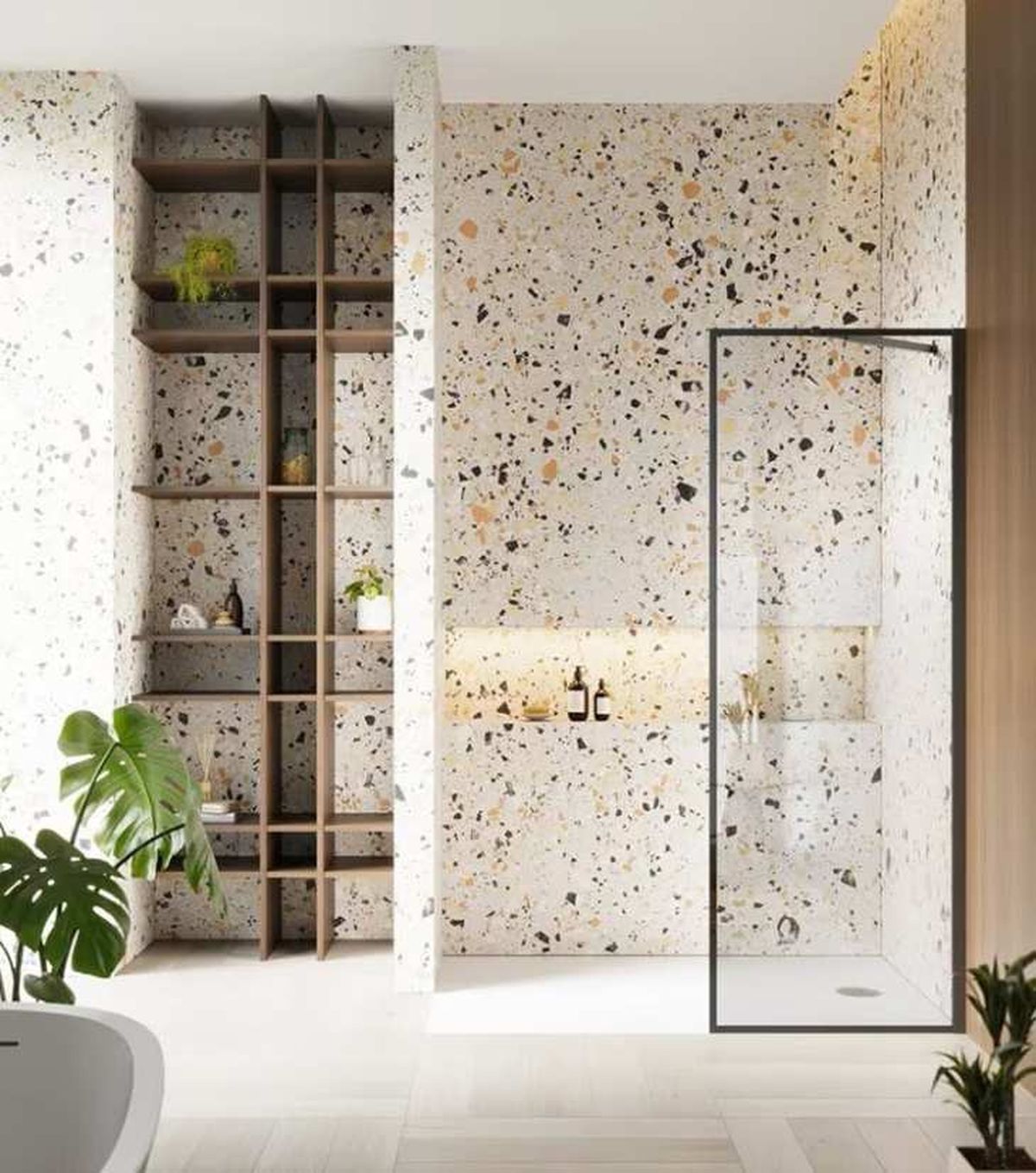 Hornacina en una pared de terrazo