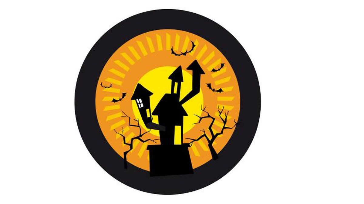 Posavasos de Halloween de casa embrujada.