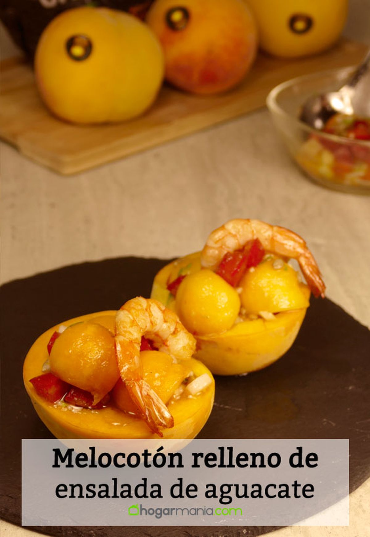 melocoton relleno ensalada aguacate detalle 2