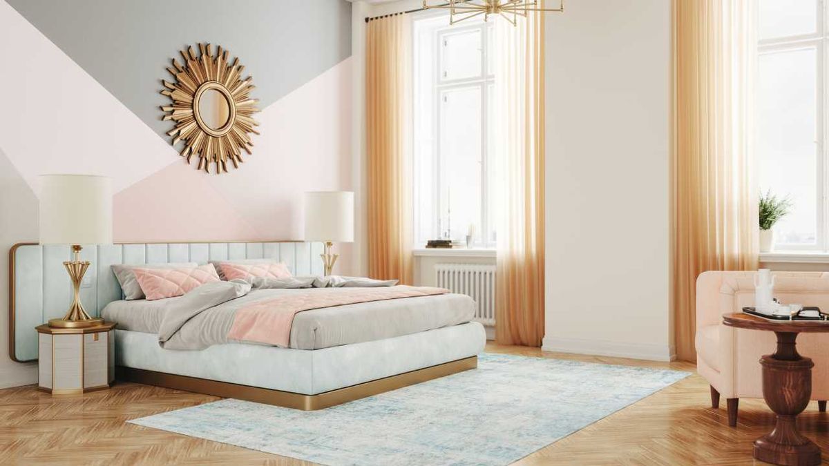 Dormitorio acogedor decorado según las normas del feng shui.