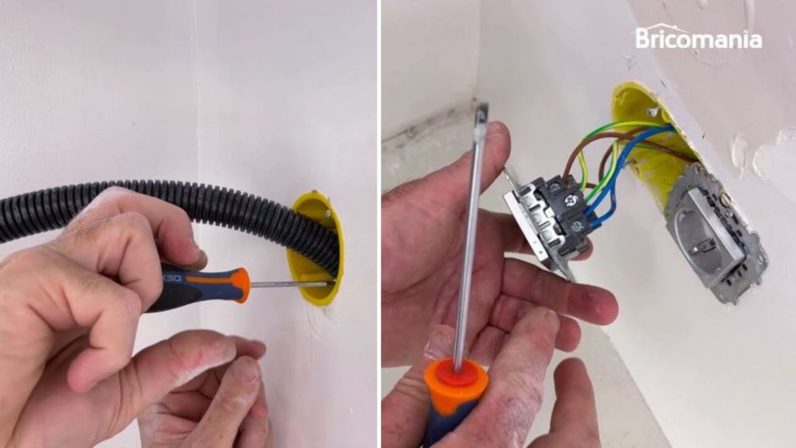 Ampliación de enchufes en una pared de pladur