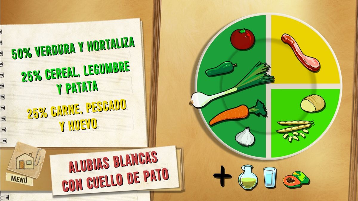 6124 1 Alubias blancas con cuello de pato plato