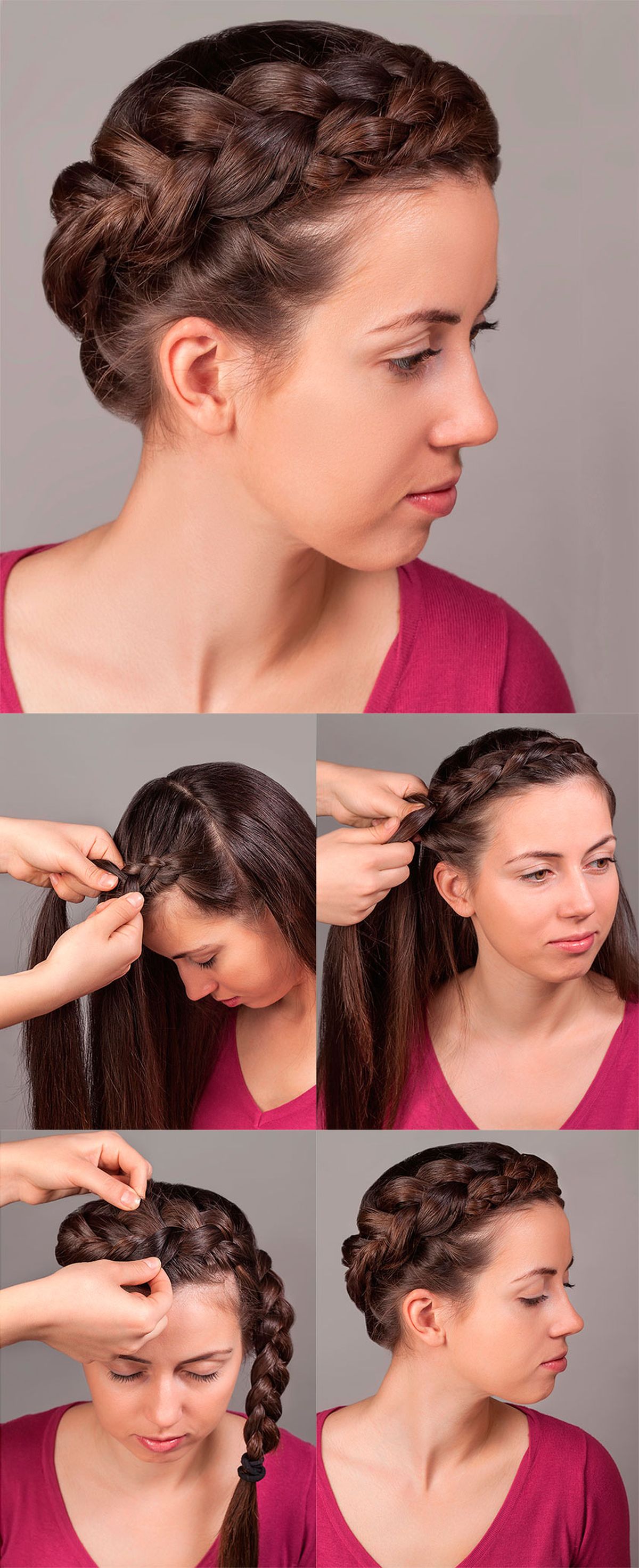 belleza peinados corona trenza 4 pasos