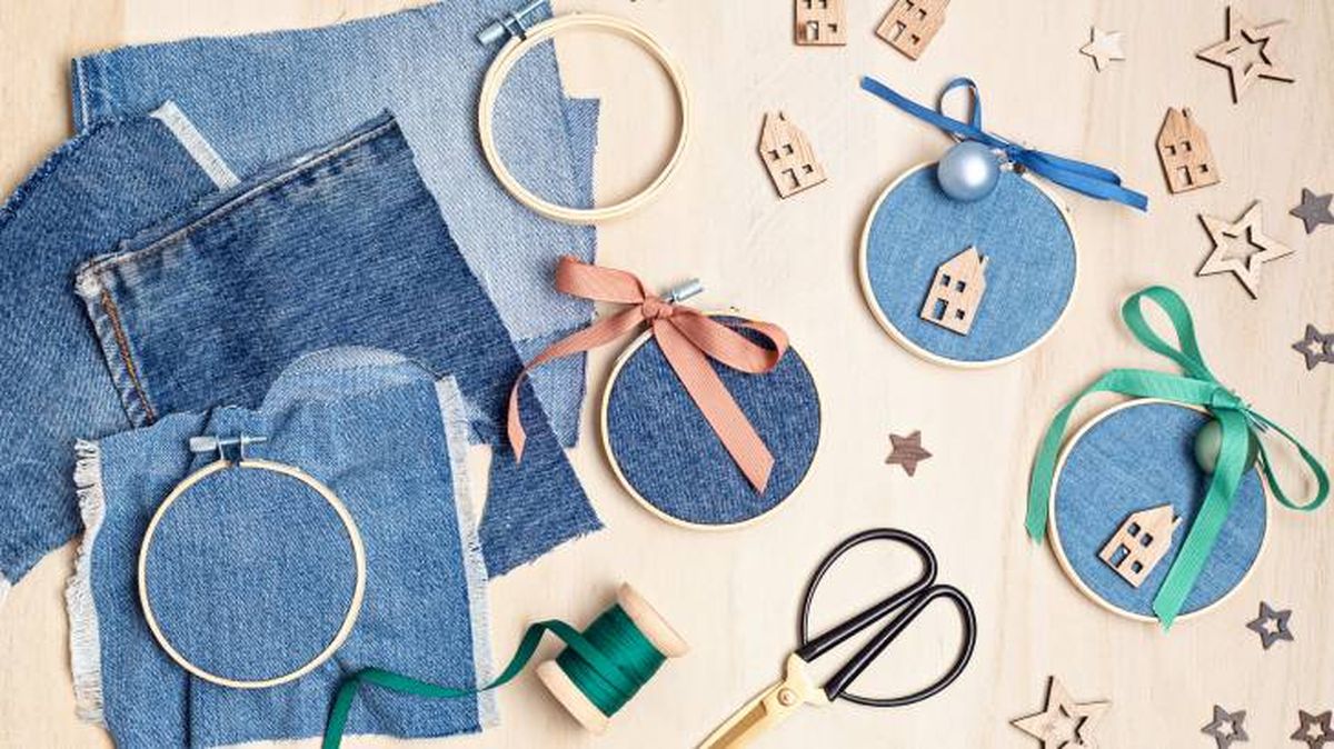 adornos hogar como reutilizar tus pantalones vaqueros viejos