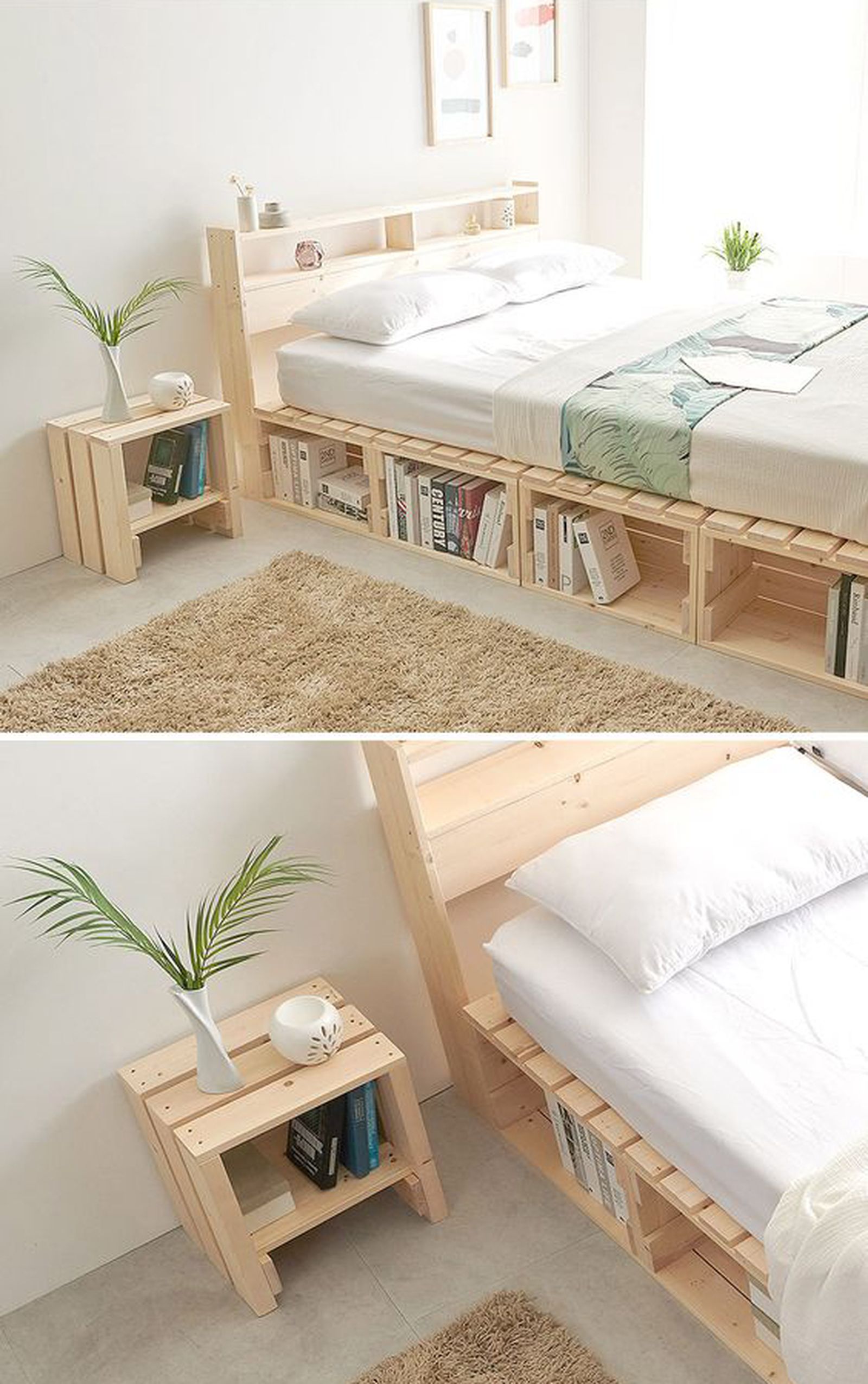 cama palets libros