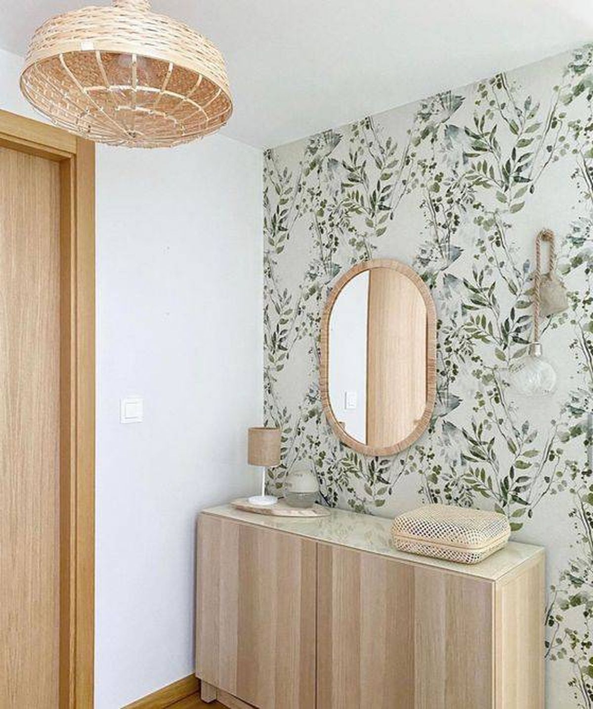 recibidor papel pintado pared blanca pinterest