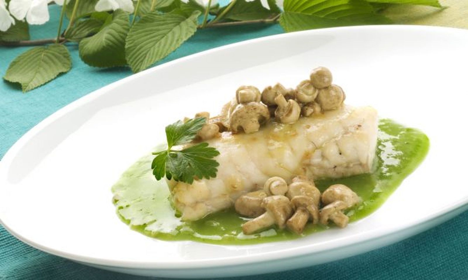 merluza en salsa con setas xl