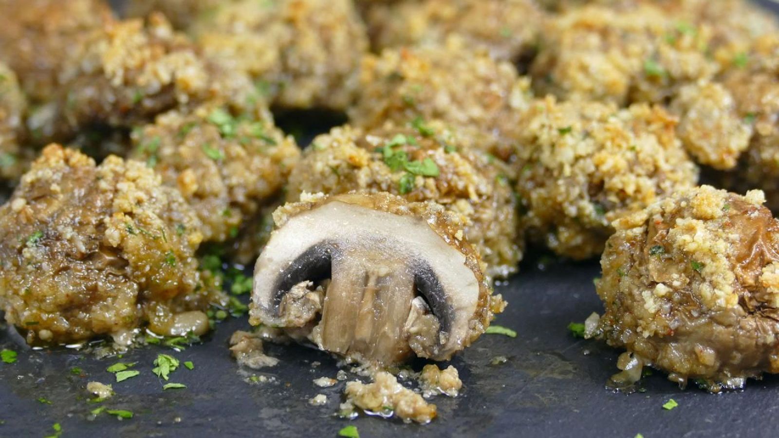 Champiñones crujientes al horno