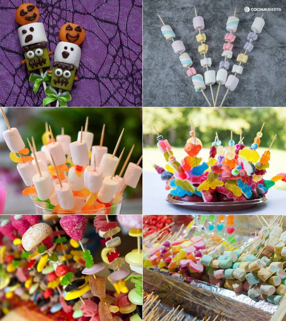 brochetas chuches variadas