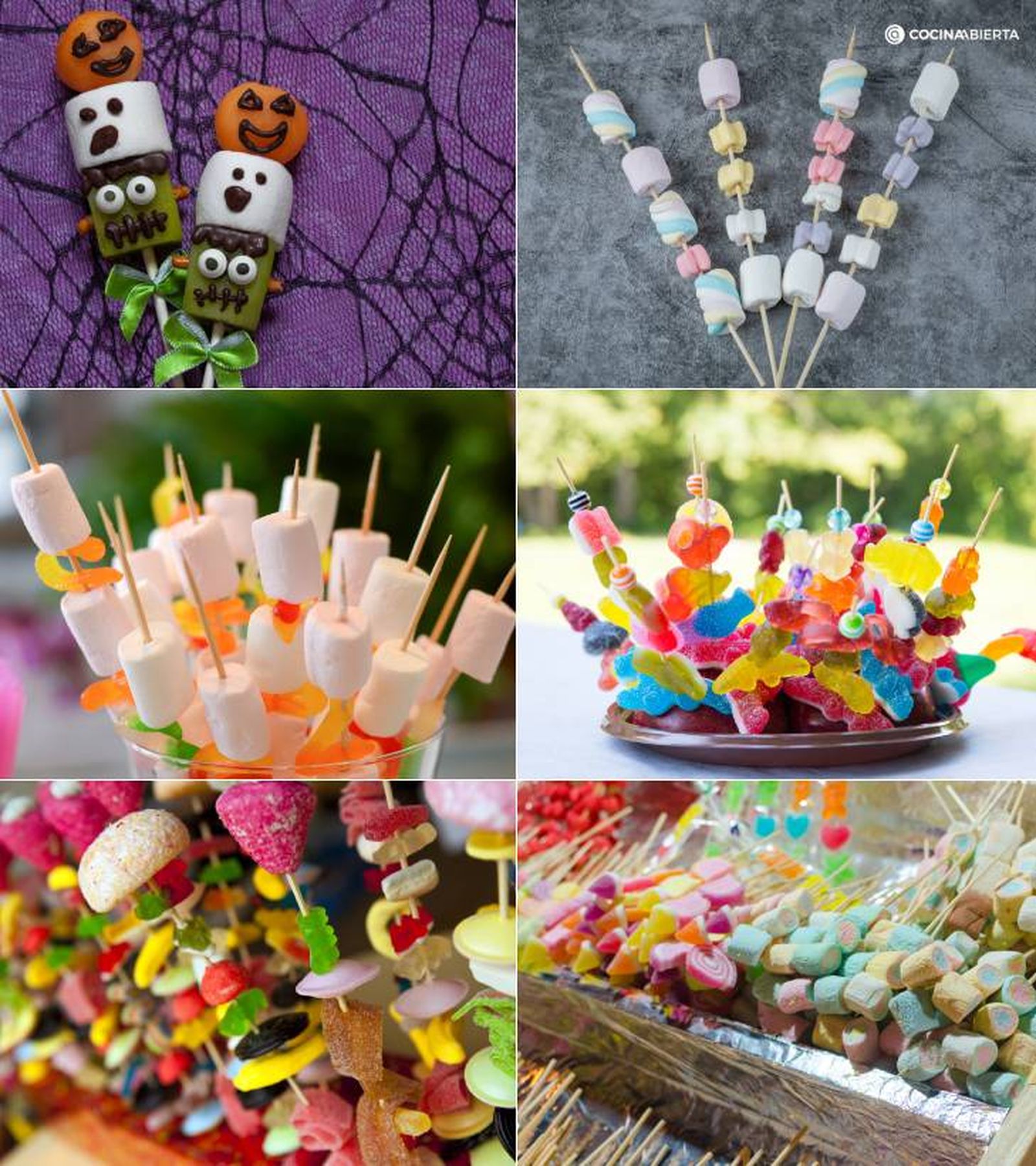 brochetas chuches variadas