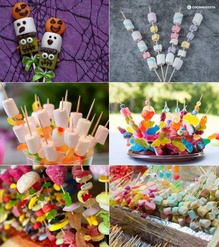 brochetas chuches variadas