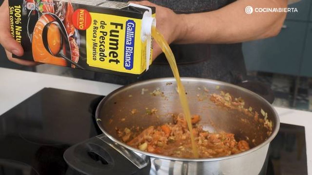 Gallina blanca Crema marisco paso 4