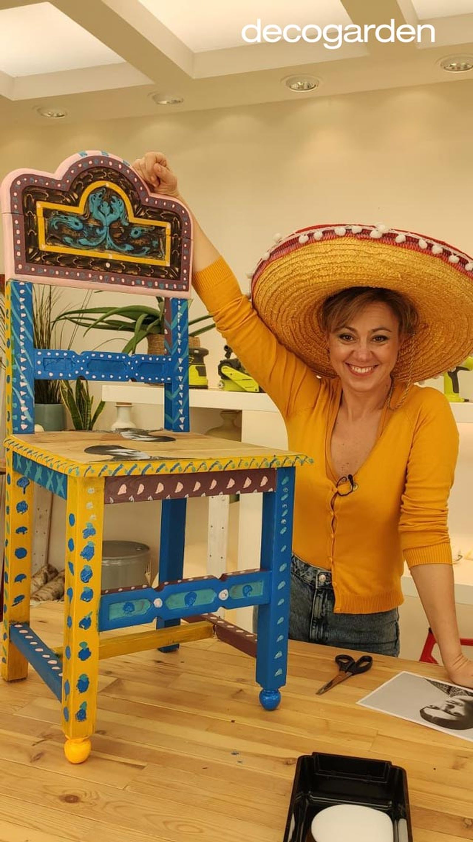pintar una silla de madera vieja estilo mexicano 2