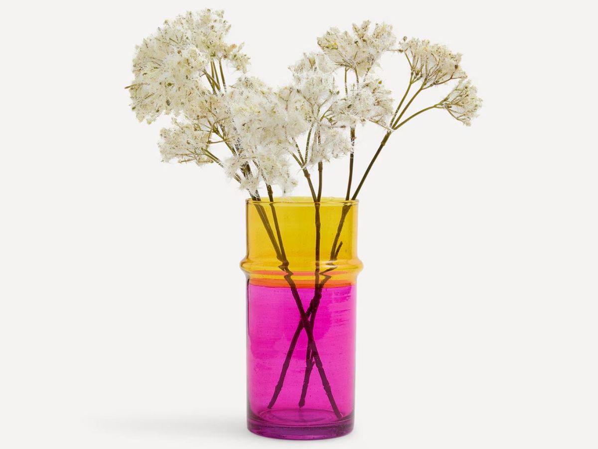 Jarrón Assa amarillo y rosa.