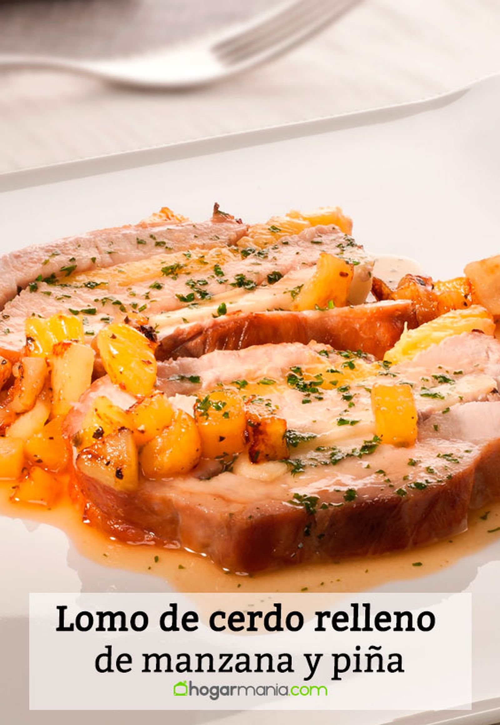 lomo cerdo relleno manzana pina pin