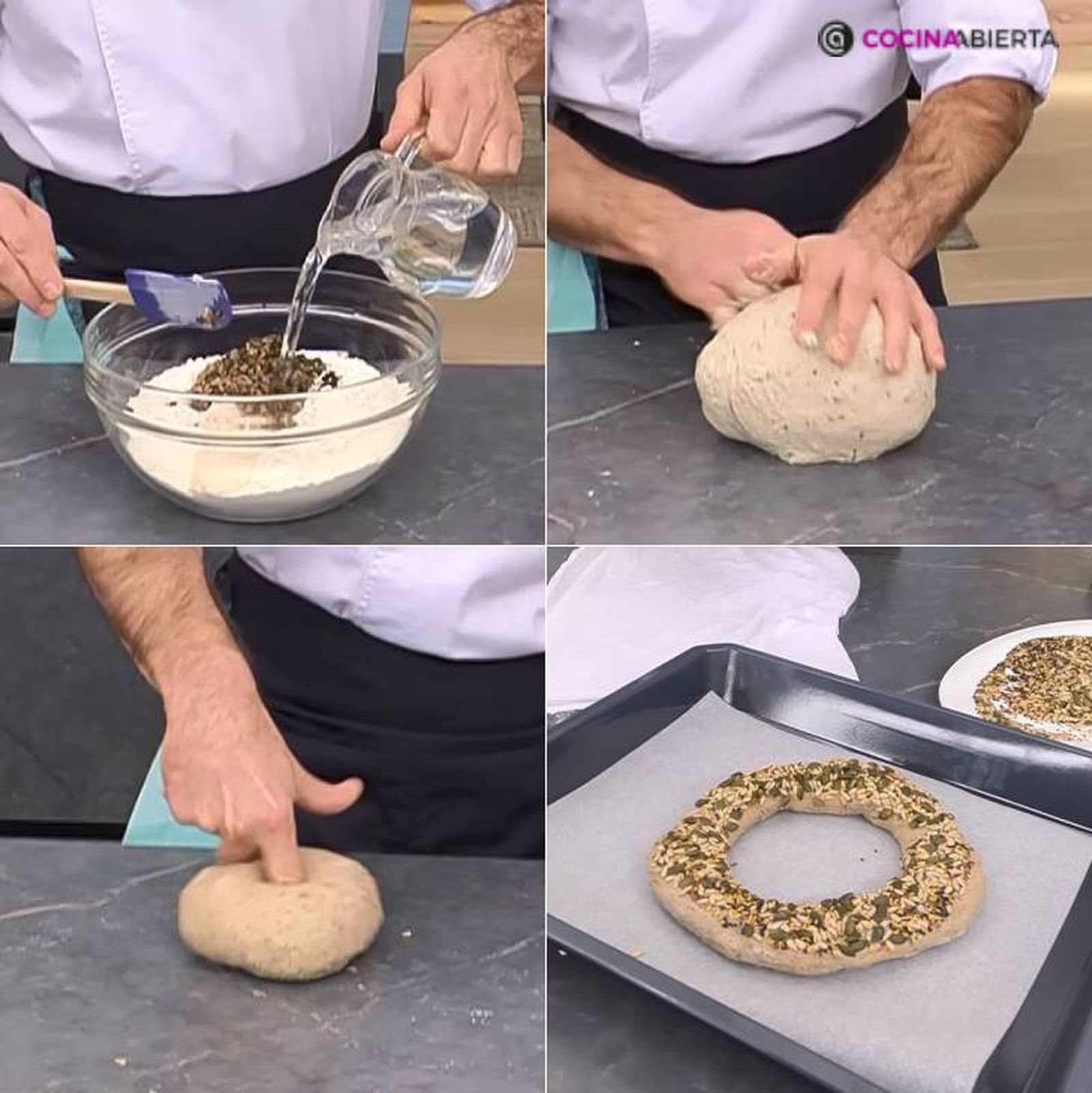rosca pan multicereales pasos