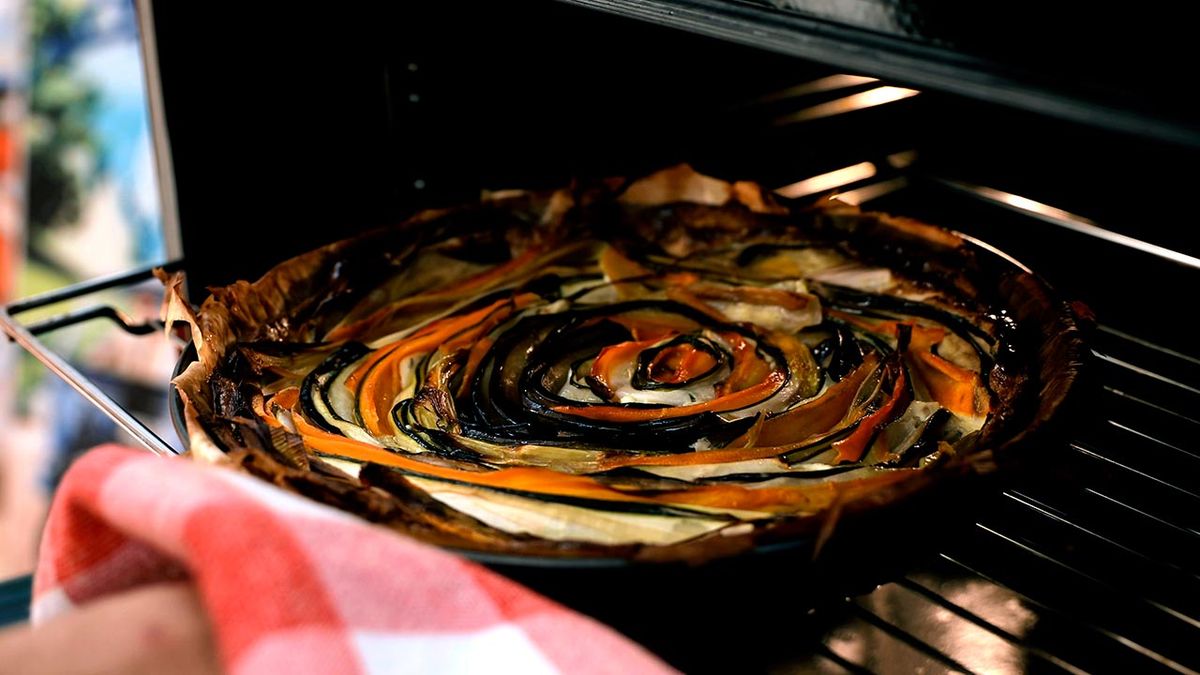 Receta de tarta de verduras en espiral  paso 6