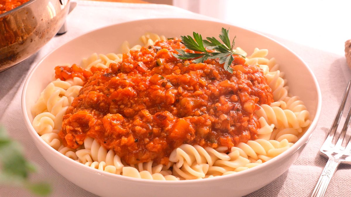 Boloñesa vegana con soja texturizada