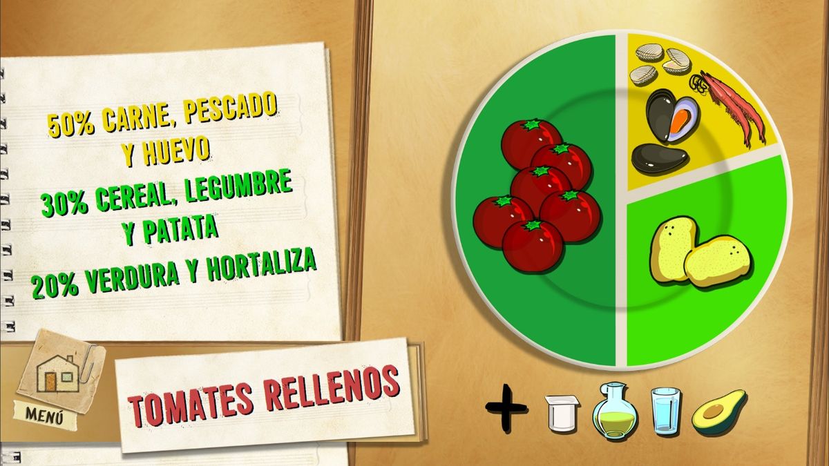 Plato KARL62050318 tomates rellenos pure patata marisco